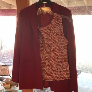 Red Suit Jacket and patterned Shell